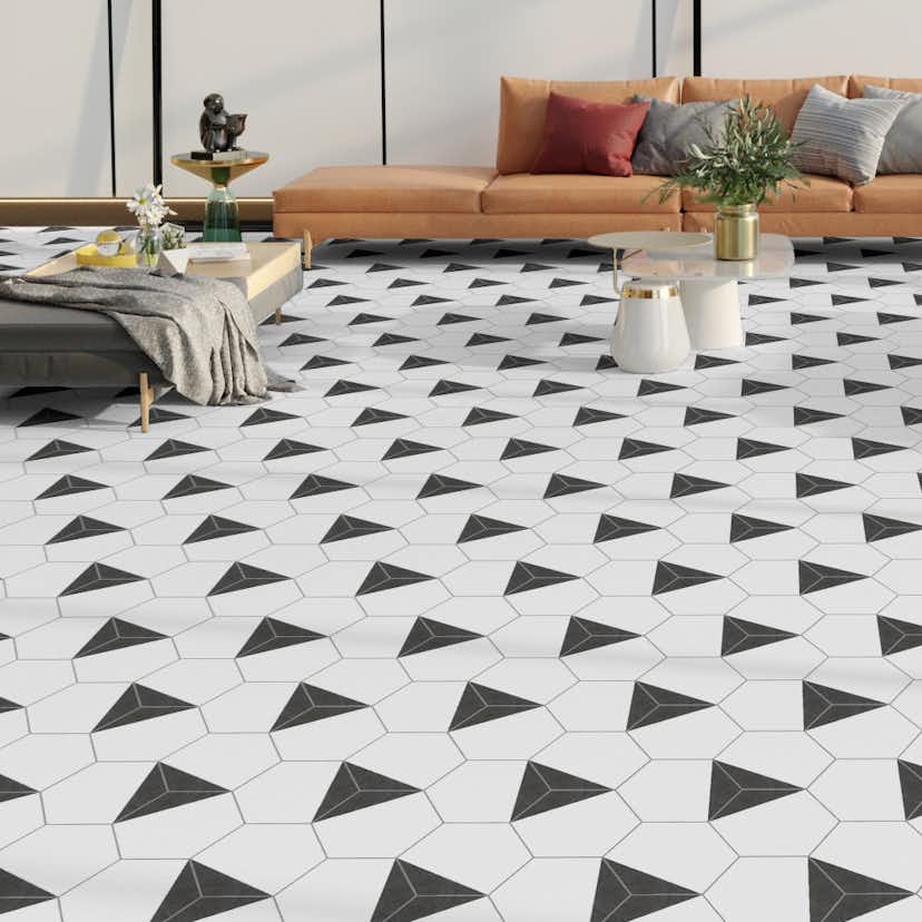 Klinker Hill Ceramic Hexagon Peak Vit 25x22 cm