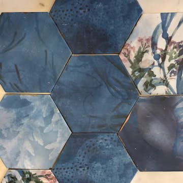 Klinker Lhådös Juicy Hexagon Blue Dekor 14x16 cm