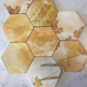 Klinker Lhådös Juicy Hexagon Ocre Dekor 14x16 cm