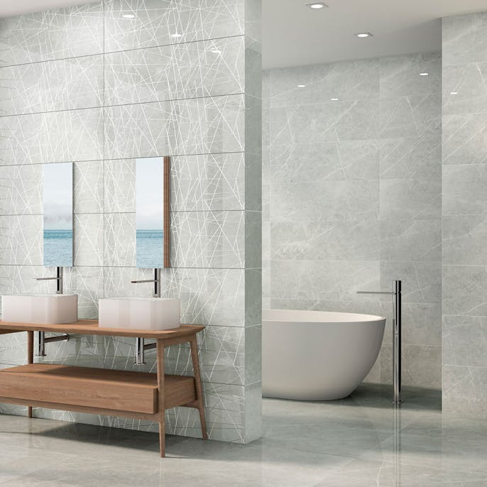 Kakel Hill Ceramic Altamura Gra Blank Monstrad 30x90 Cm