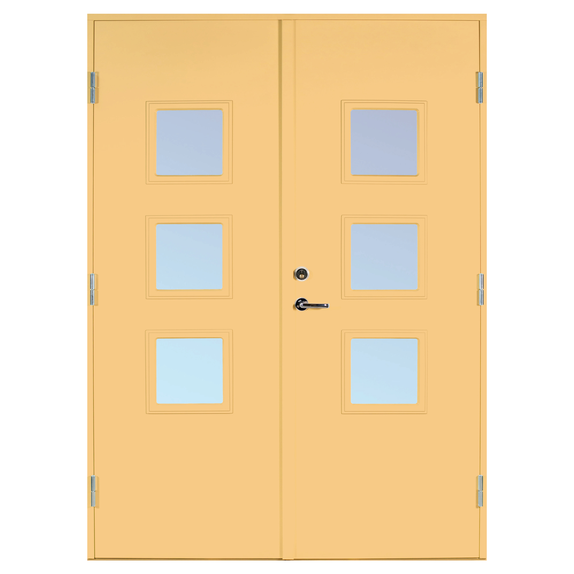 Parytterdörr Scandidoor Knop BxH: 150x200 cm, S-1030-Y20R, Gul, Höger, Klarglas