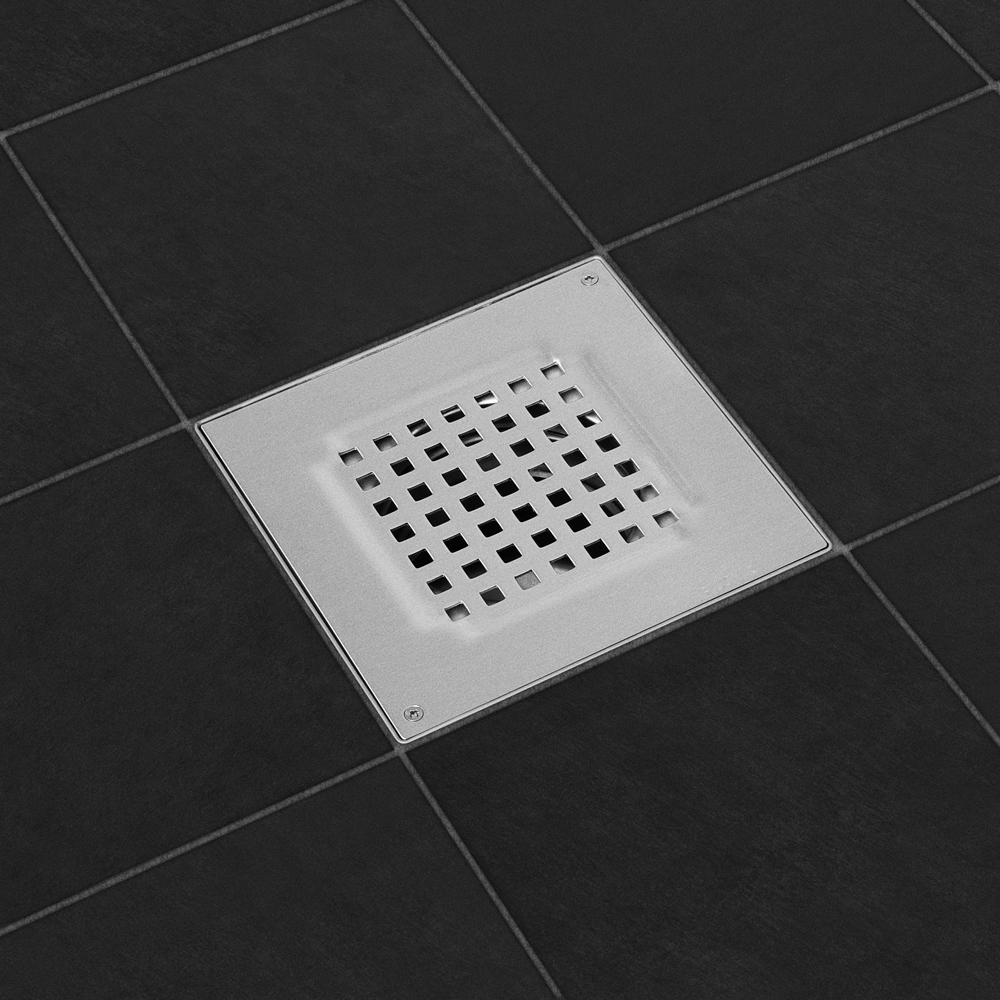 Komplett Golvbrunn Blücher Drain Multi 200x200 mm med Bottenutlopp Vienna
