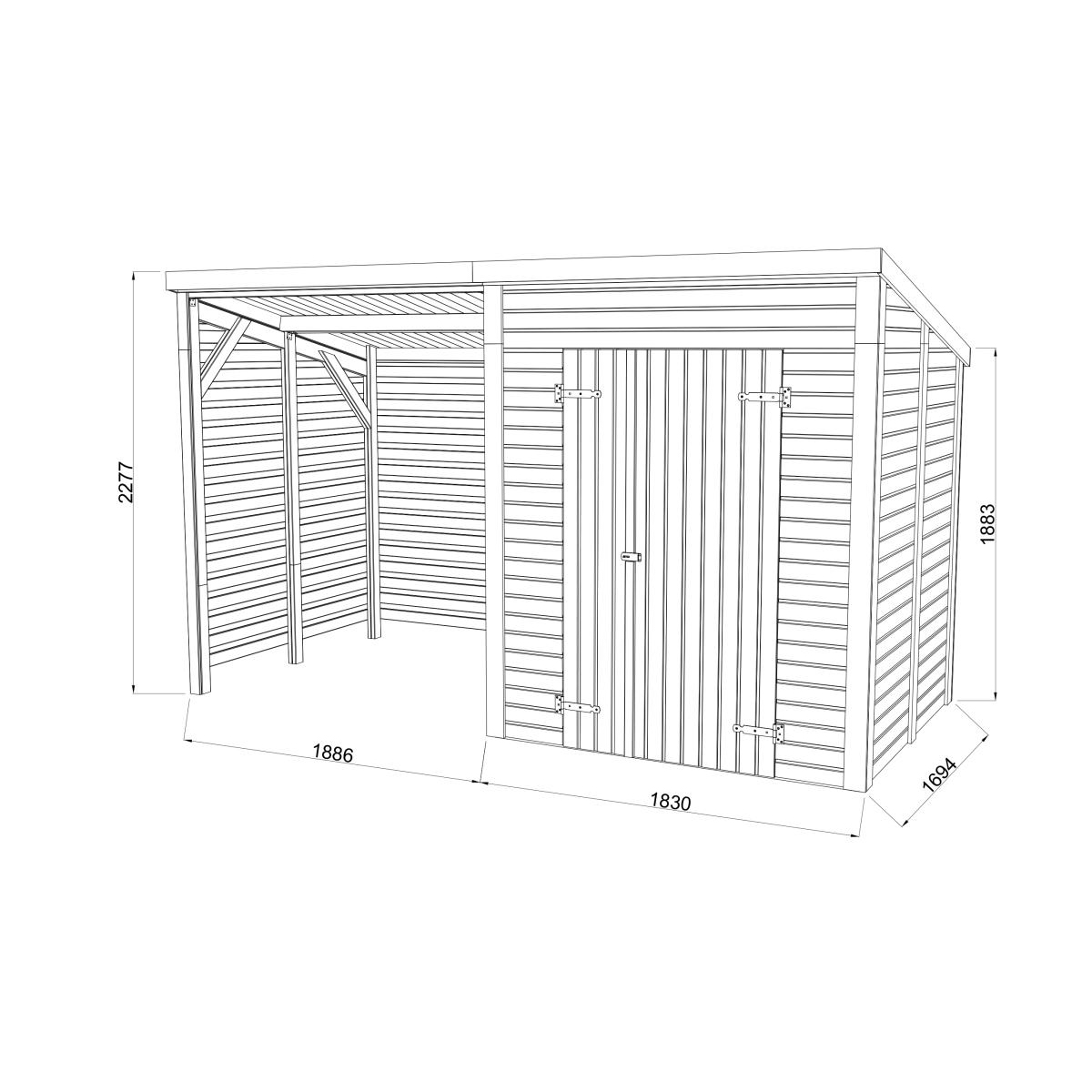 Förråd Palmako Leif 6,3 m2