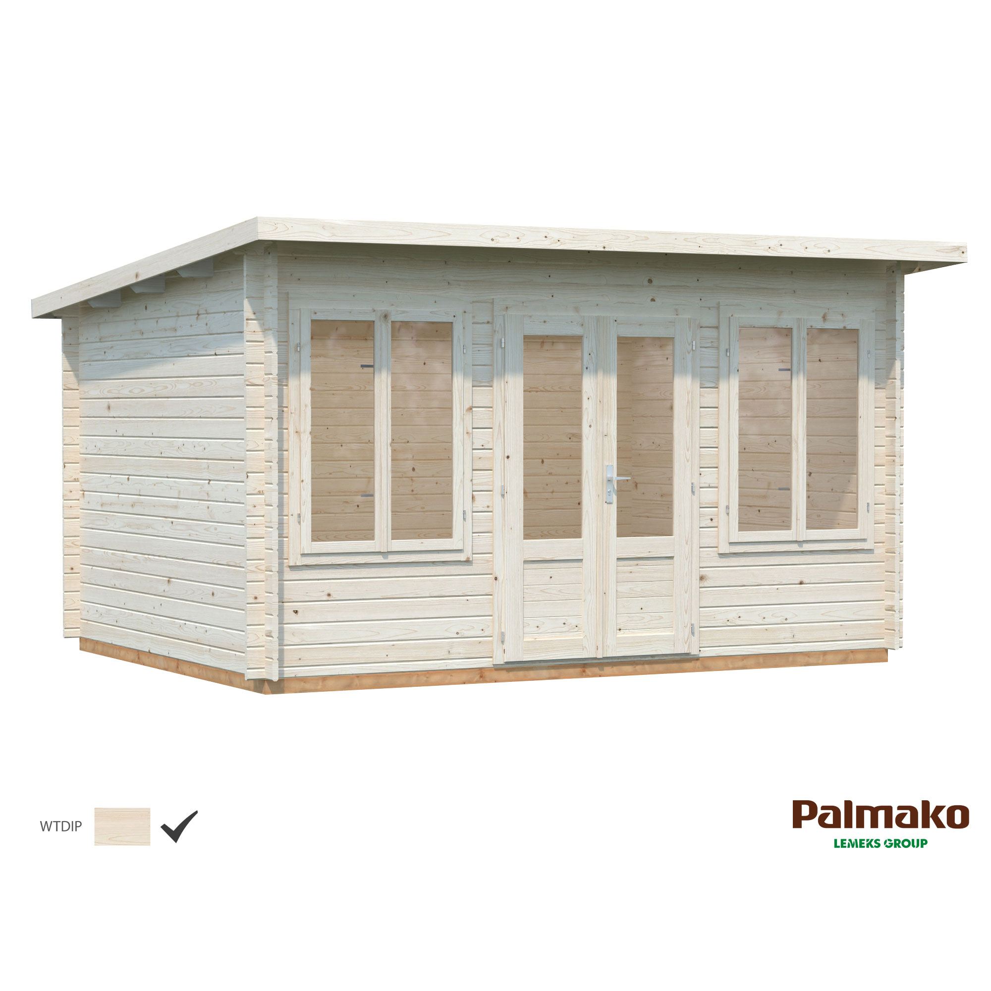 Stuga Palmako Lisa 11,5 m2 Vit dippad
