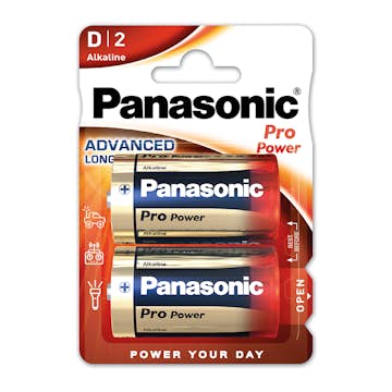 Batteri Panasonic LR20 (D) batterier 2-pack
