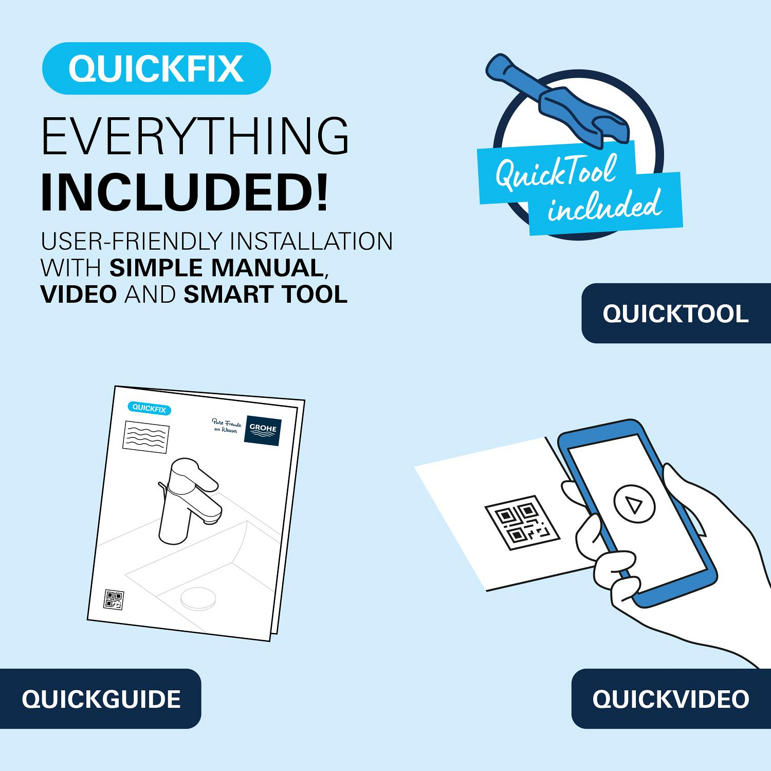 Tvättställsblandare Grohe Dice S med Lyftventil