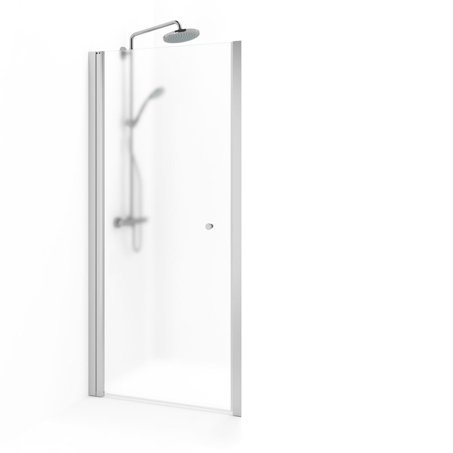 Duschdörr Macro Design Spirit Nisch 955-990x1970 mm, Matt Aluminium, Frostat glas med Hålgrepp