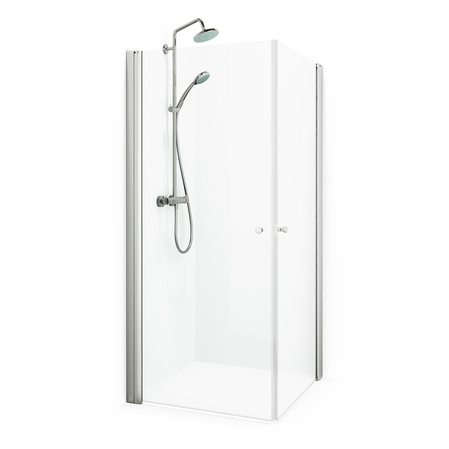 Duschhörn Macro Design Spirit Rak 700x900x1970 mm, Matt Aluminium, Klarglas med Hålgrepp