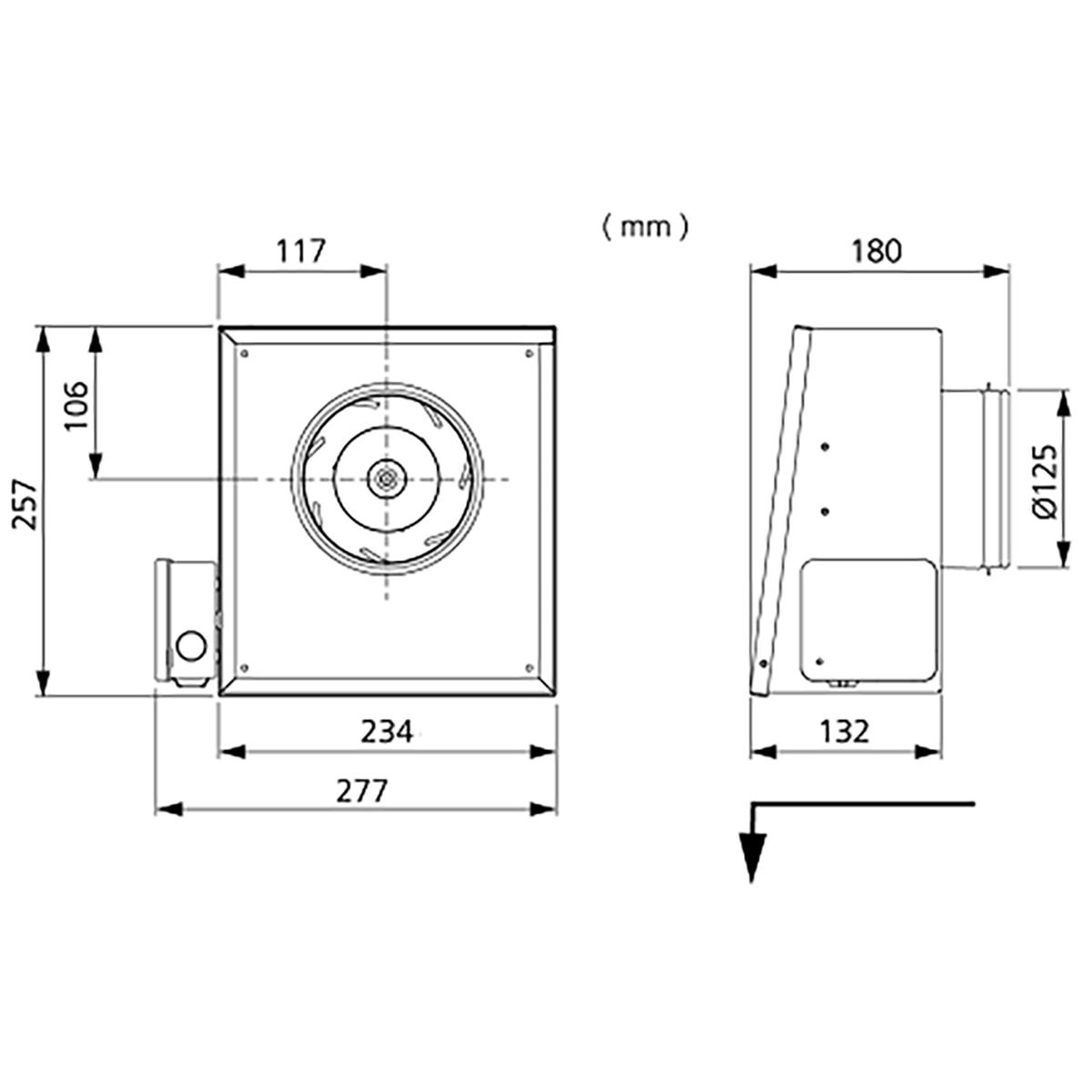 Ytterväggsfläkt Östberg Rs 125 A