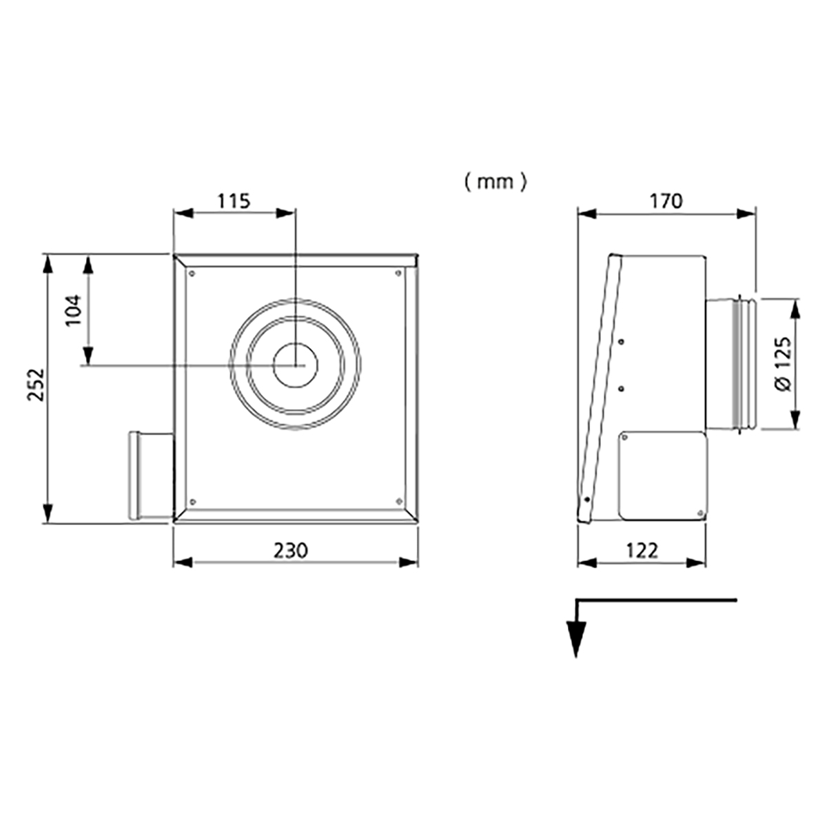 Ytterväggsfläkt Östberg Rs 125 A