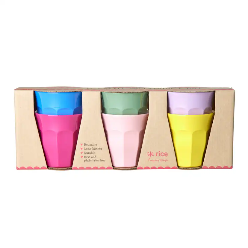 Melaminkopp Rice Small 6-Pack Multi