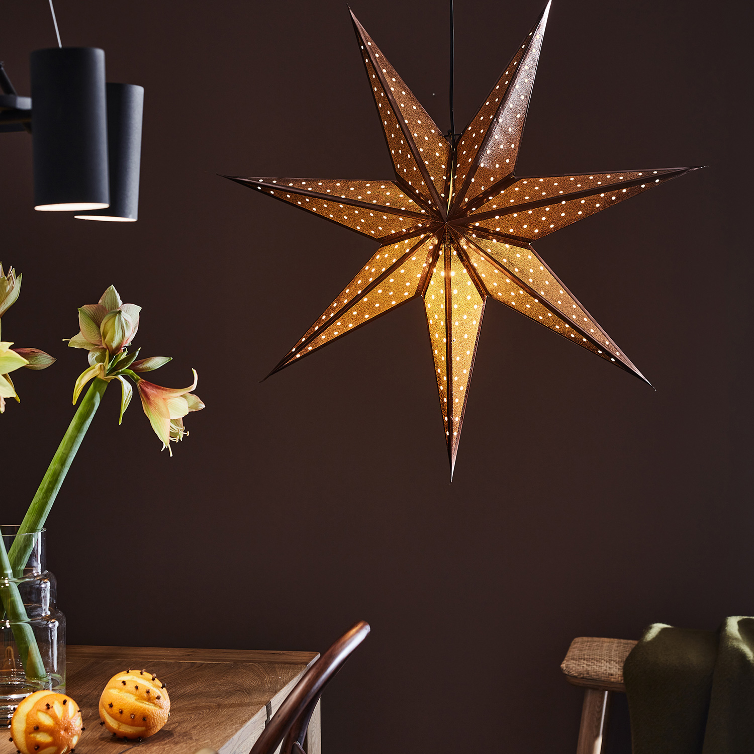 Adventsstjärna Markslöjd Glitter 75 cm Hängande