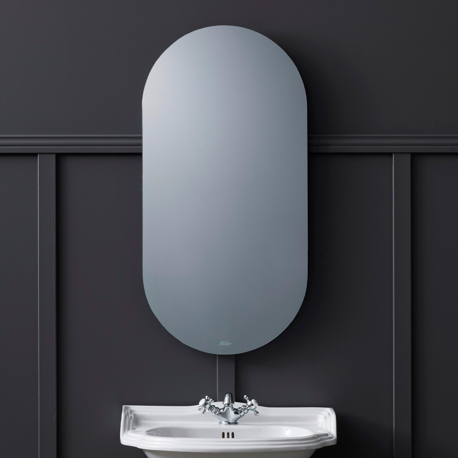 Badrumsspegel Miller Badrum Ambient DIM Oval 500x1000 mm