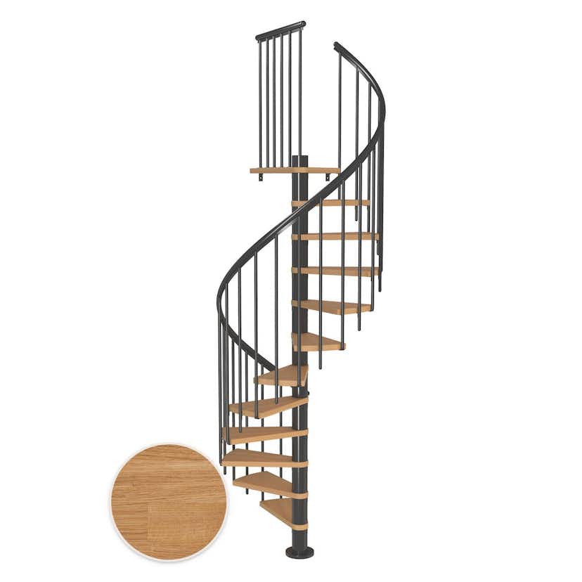 Spiraltrappa Dolle Montréal Ek Oljad Classic 3 Antracit, D: 1200 mm, 12+1 steg