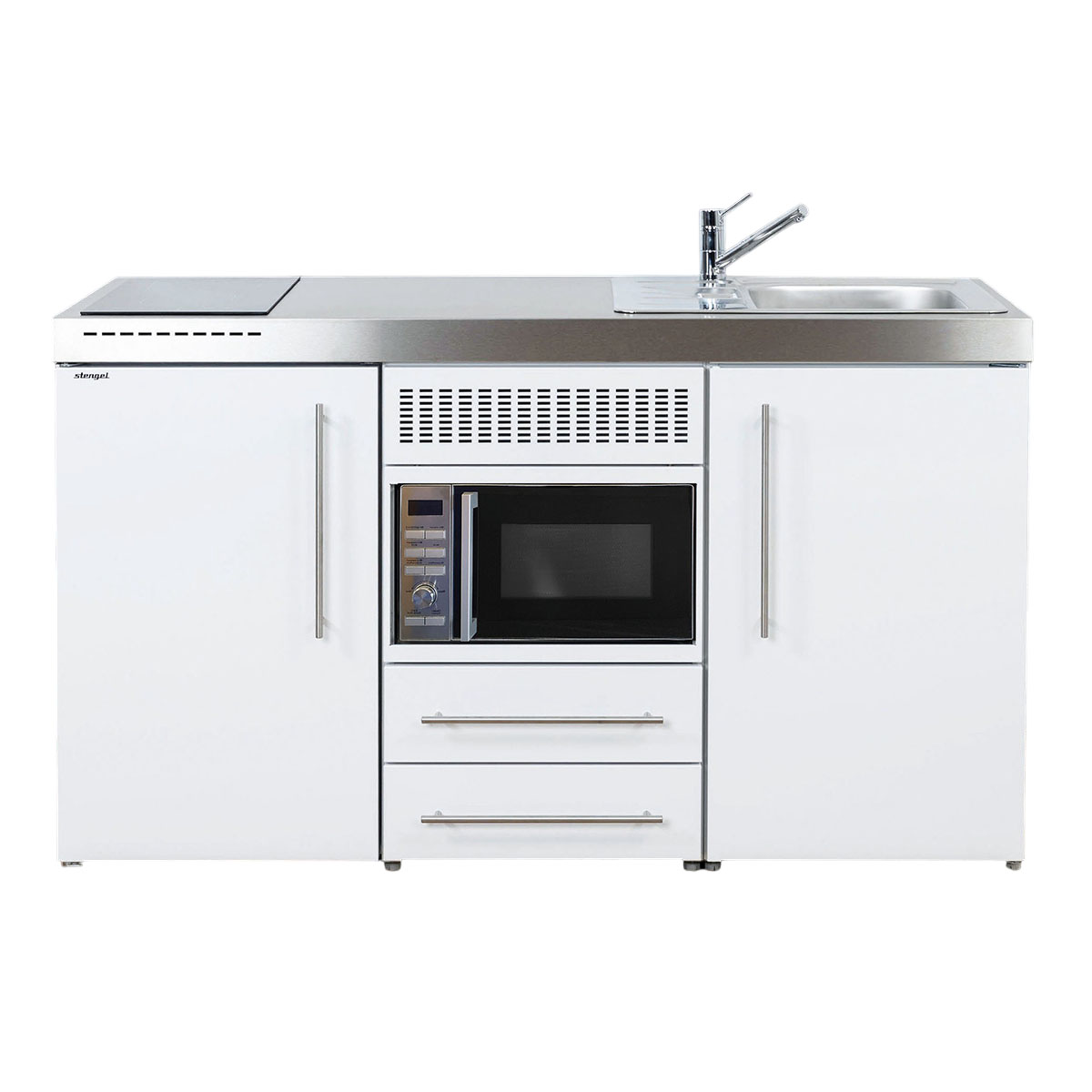 Minikök Intra Premiumline MPM-150 Med Häll, Mikro & Lådor Vit, Höger