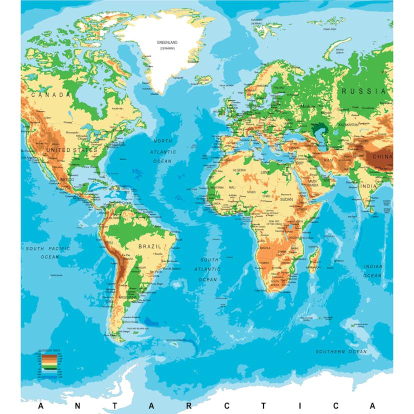 Tapet Dimex World Map 225x250 cm - MS-3-0261
