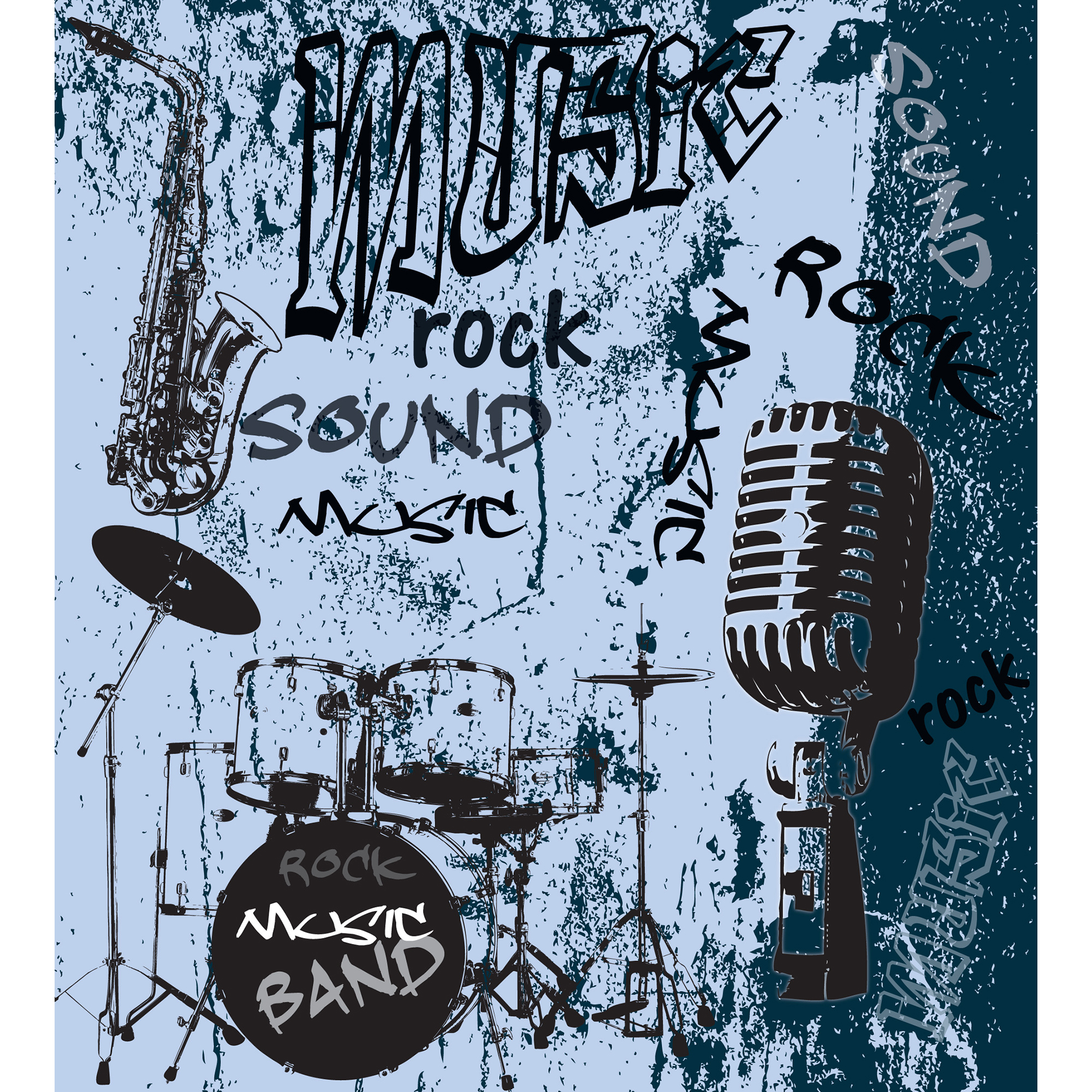 Tapet Dimex Music Blue