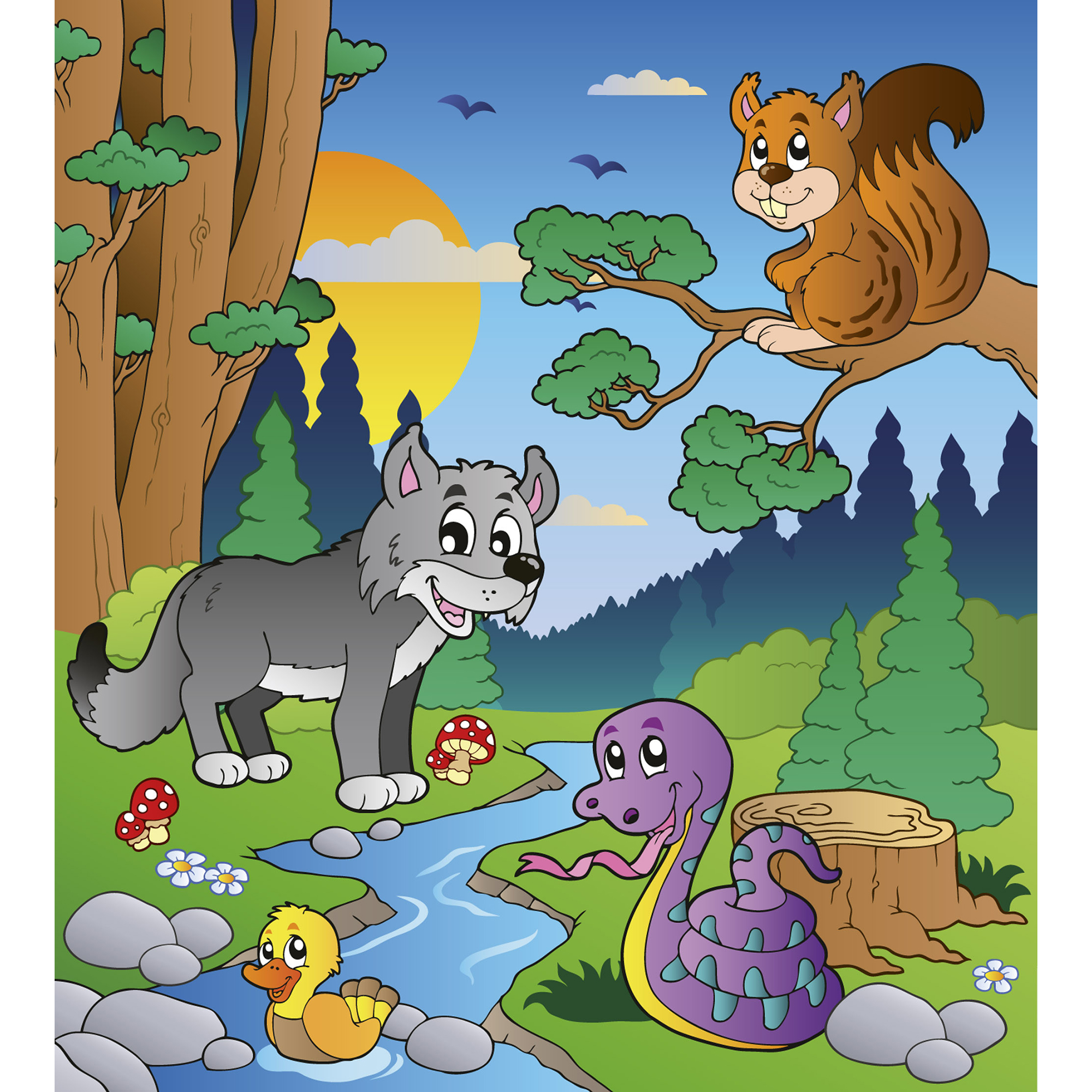 Tapet Dimex Forest Animals