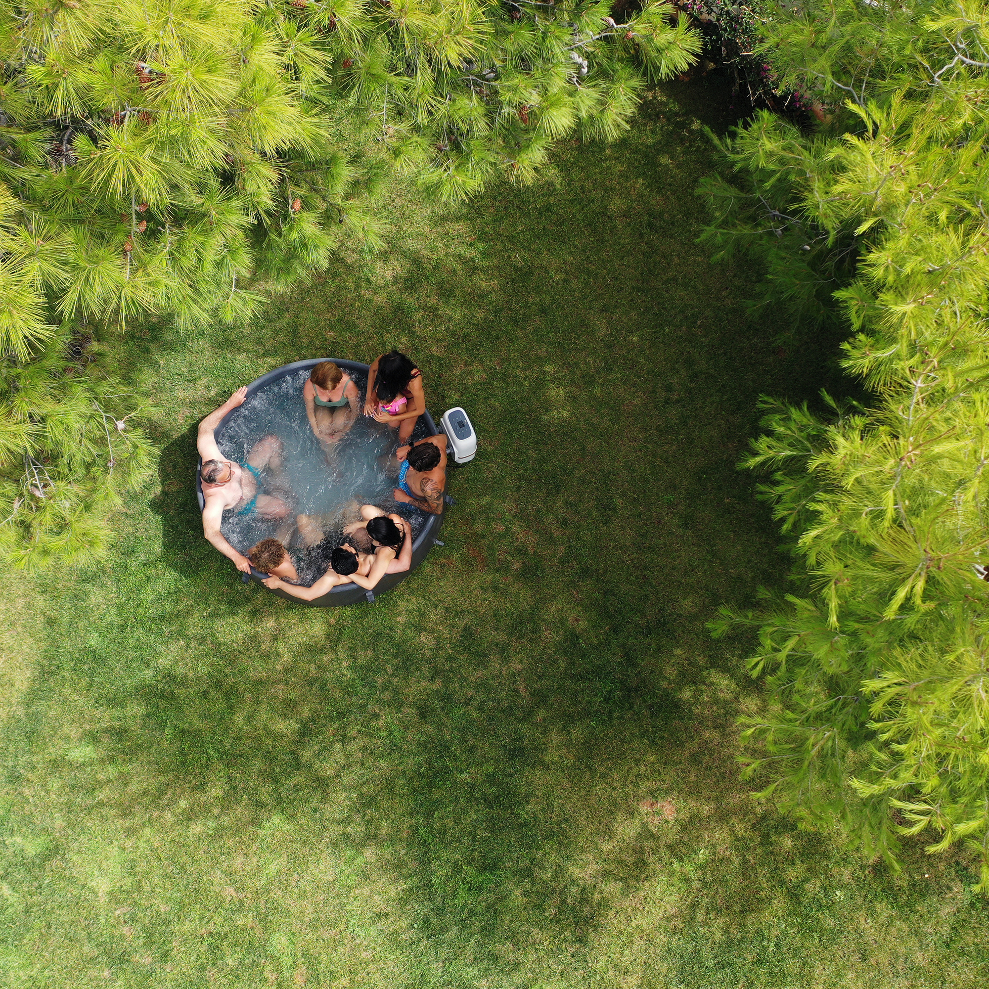 Uppblåsbart Spabad Mspa Mono Frame F-MO082WE 144 Jets med Lock