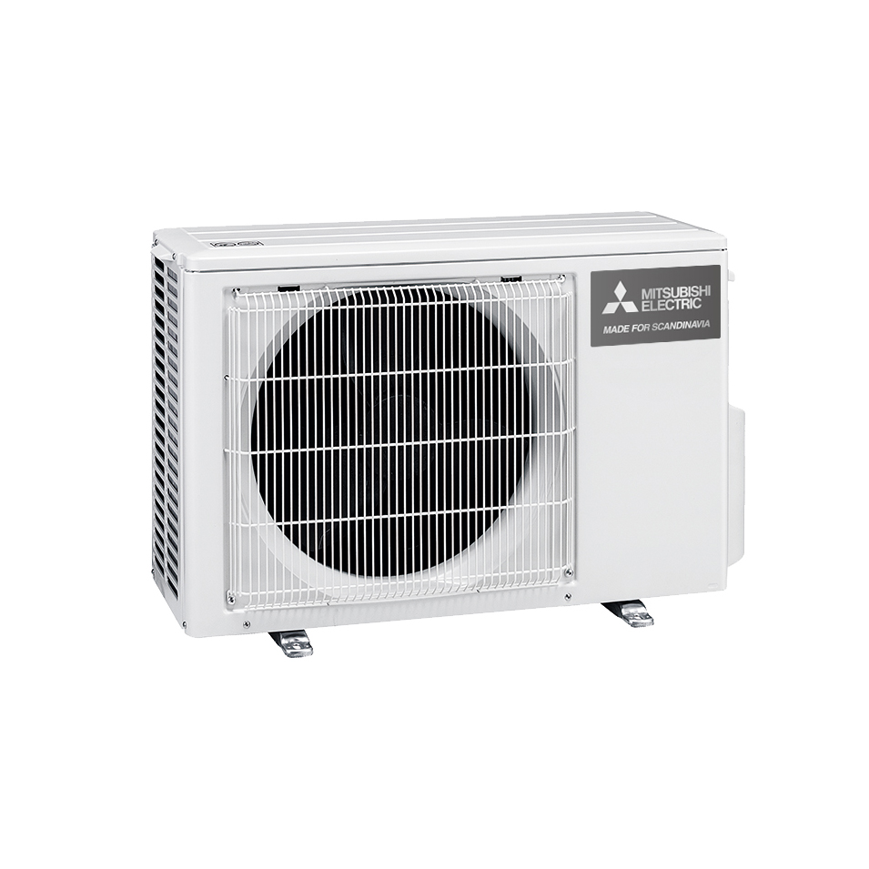 Mitsubishi Electric Hero 2.0 LN25 6,3kW Värme SCOP 5,2 Paket med Markstativ Luftvärmepump