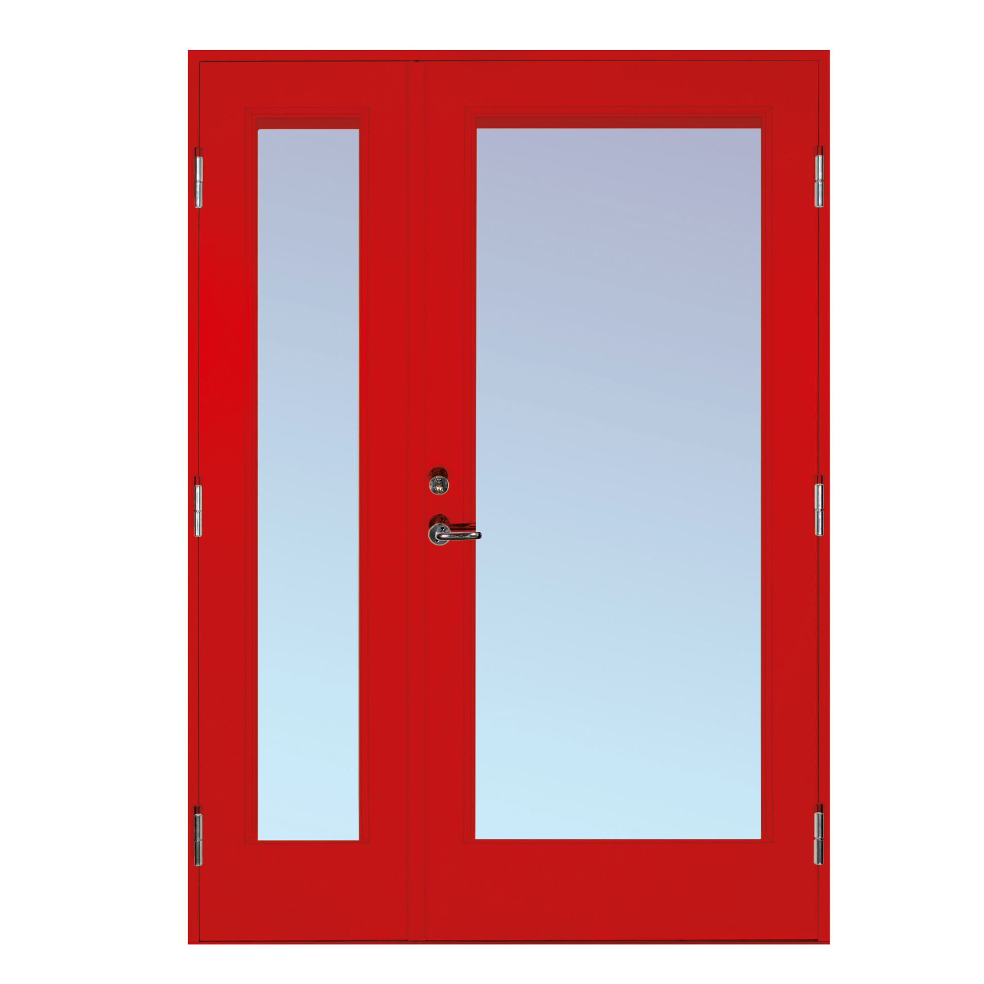 Halvparytterdörr Scandidoor Nice BxH: 150x210 cm, S-1580-Y90R, Eldröd, Höger, Klarglas