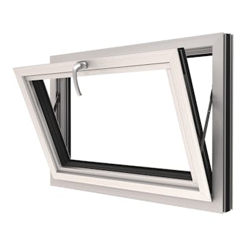 Underkantshängt Kippfönster NorDan HelAlu 3-Glas Aluminium