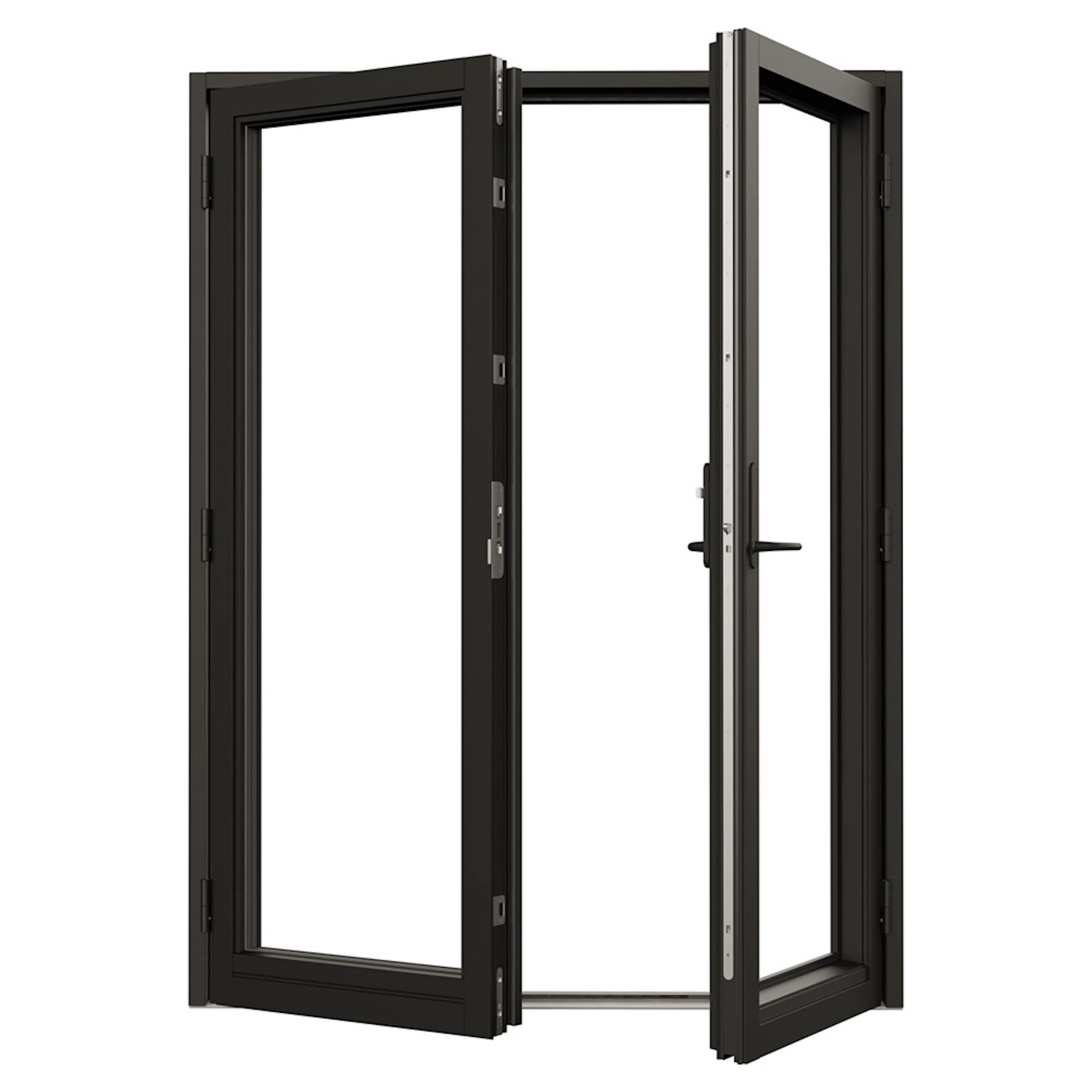 Parfönsterdörr NorDan NTech Helglasad Aluminium BlackLine Svart