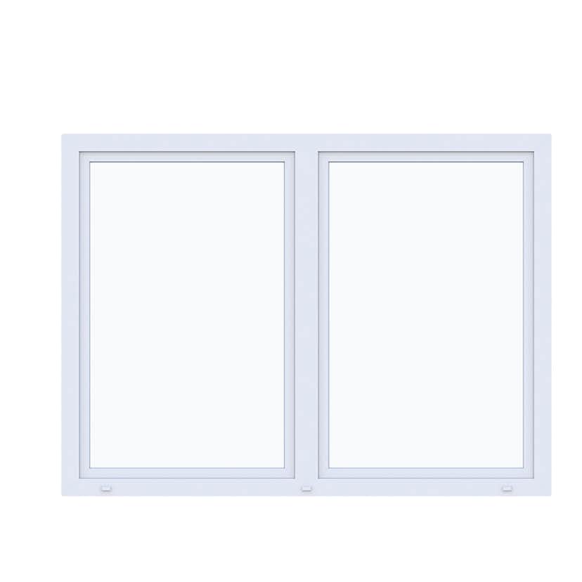 Sidohängt Fönster Nordiska Fönster Dreh-Kipp Fjäll 3-Glas PVC 2-Luft BxH:120x190 cm, 2-Luft