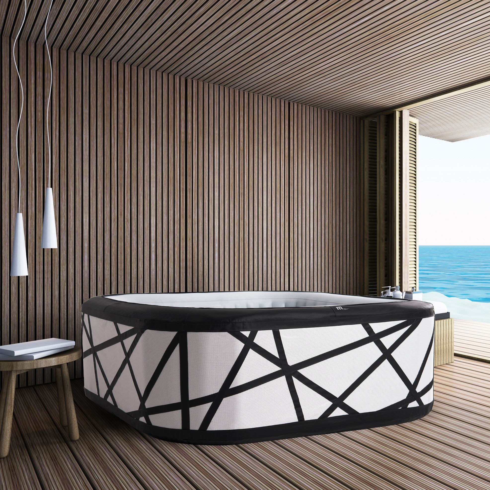 Uppblåsbart Spabad MSPa Soho Premium P-SH063 132 Jets med Lock