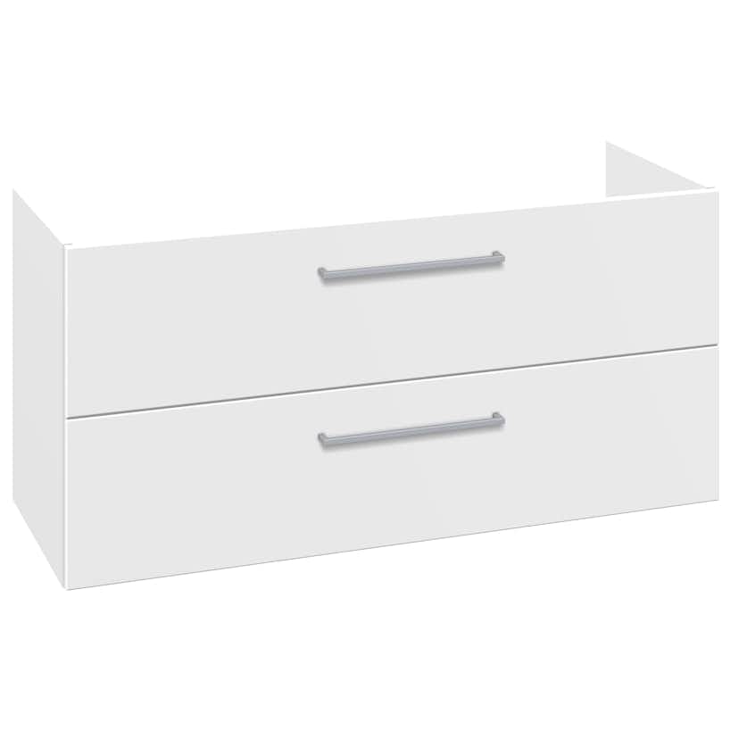 Tvättställsskåp Dansani Mido+ 44 cm B: 1200 mm, Vit Matt, med 2 Lådor