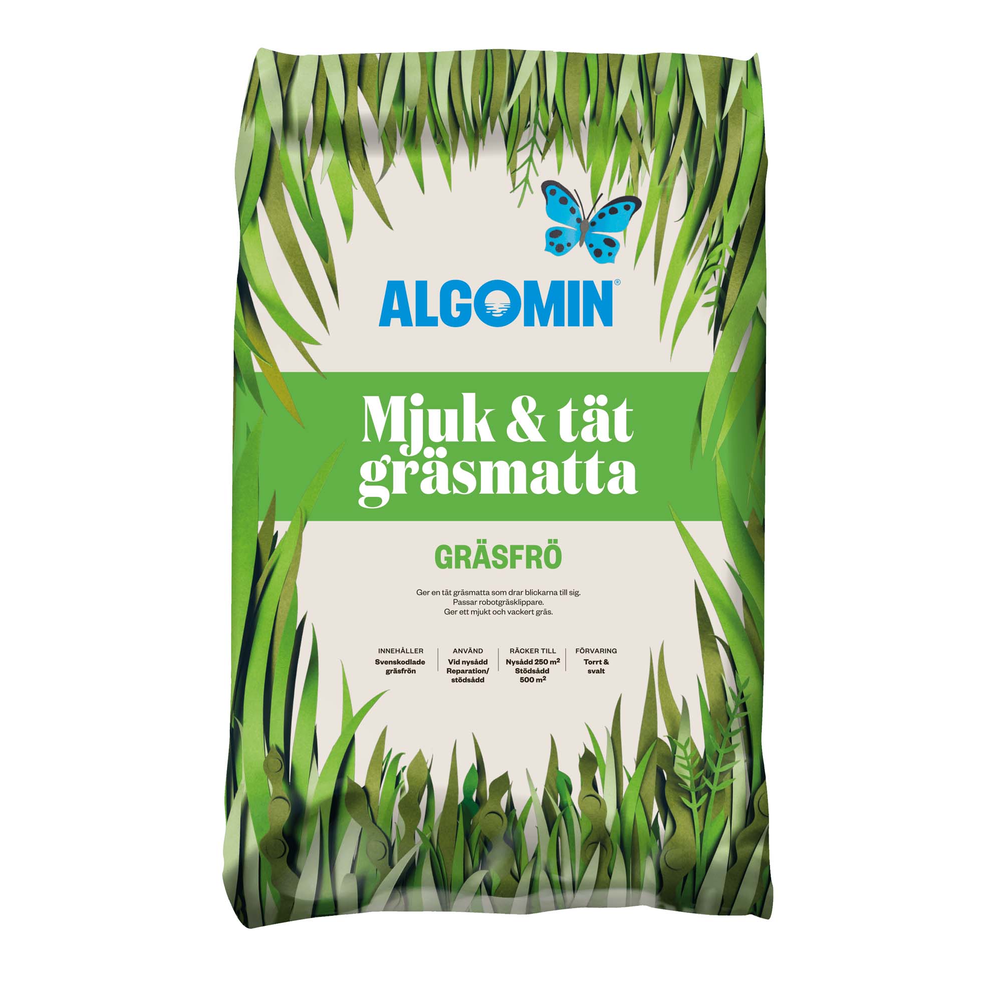 Gräsmattepaket Algomin Dressjord & Gräsfrö Med Dressraka & Spridare