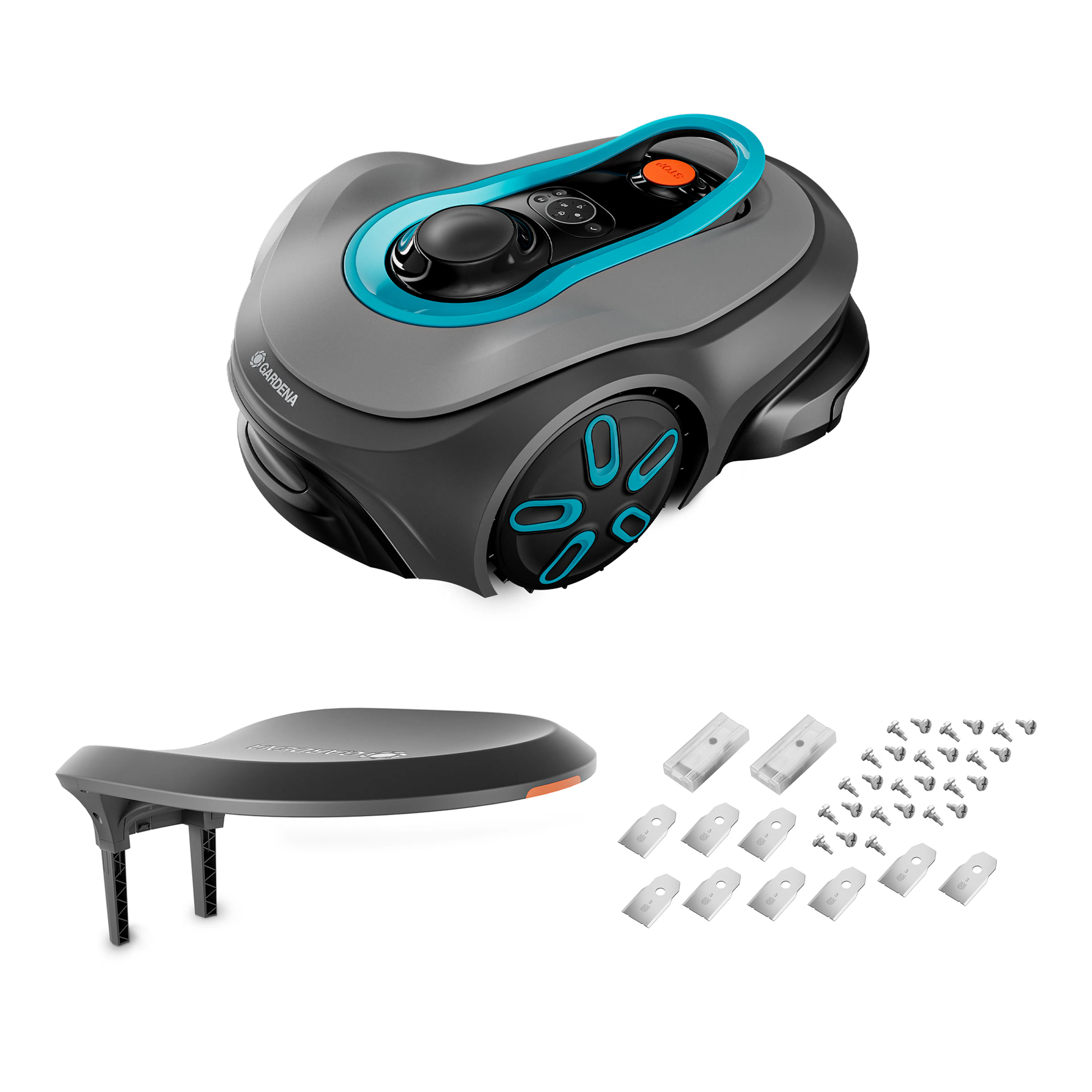 Robotgräsklippare Gardena Smart Sileno Free 800 Utan Slinga Paket Med Robothus & Reservblad