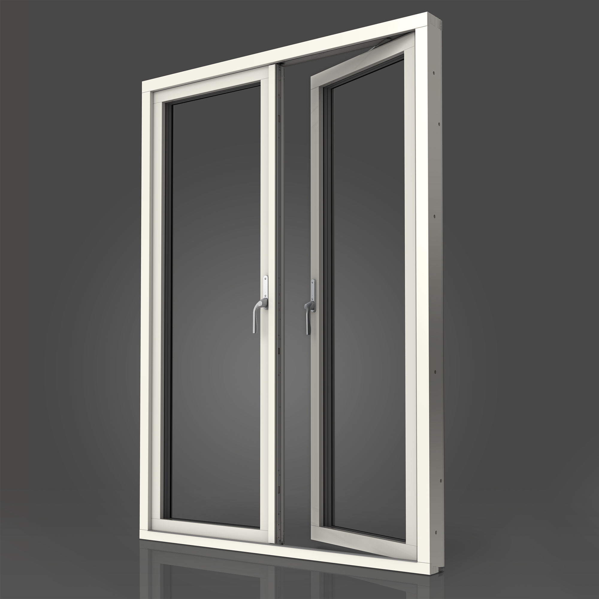 Parfönsterdörr Elitfönster Vision Aluminium BxH140x200 cm AVXD2 OB 14/20