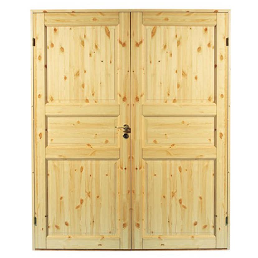 Parinnerdörr Sveadörren Massiv 3 Obehandlad Furu Bredd 153 cm, Höjd 200 cm