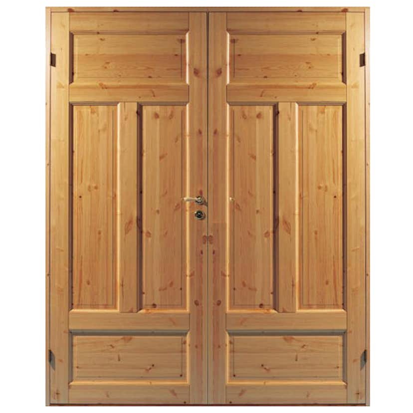 Parinnerdörr Sveadörren Massiv 4 Obehandlad Furu Bredd 153 cm, Höjd 200 cm