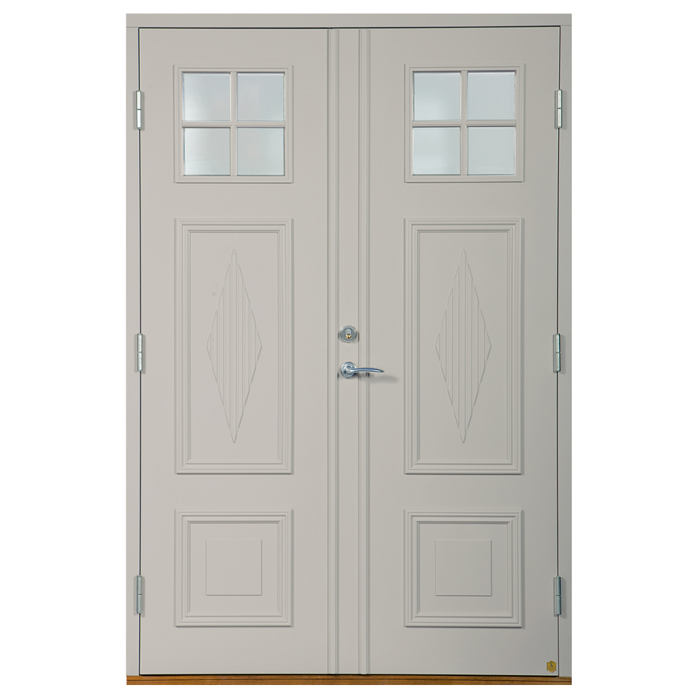 Parytterdörr Leksandsdörren Lisselby Klarglas Eco74 BxH: 130x200 cm, Ljusgrå, Vänsterhängd