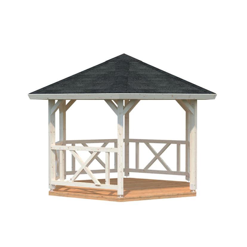 Paviljong Palmako Betty 9,9 m2 Vit dippad