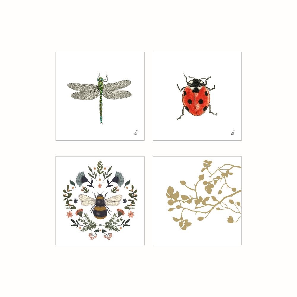 Servetter Paperproducts Design PPD Mixade 4 st 20-pack Vit/Röd