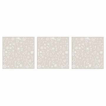 Servett Paperproducts Design Pure Flower 33x33 cm Taupe 3 st 20-pack