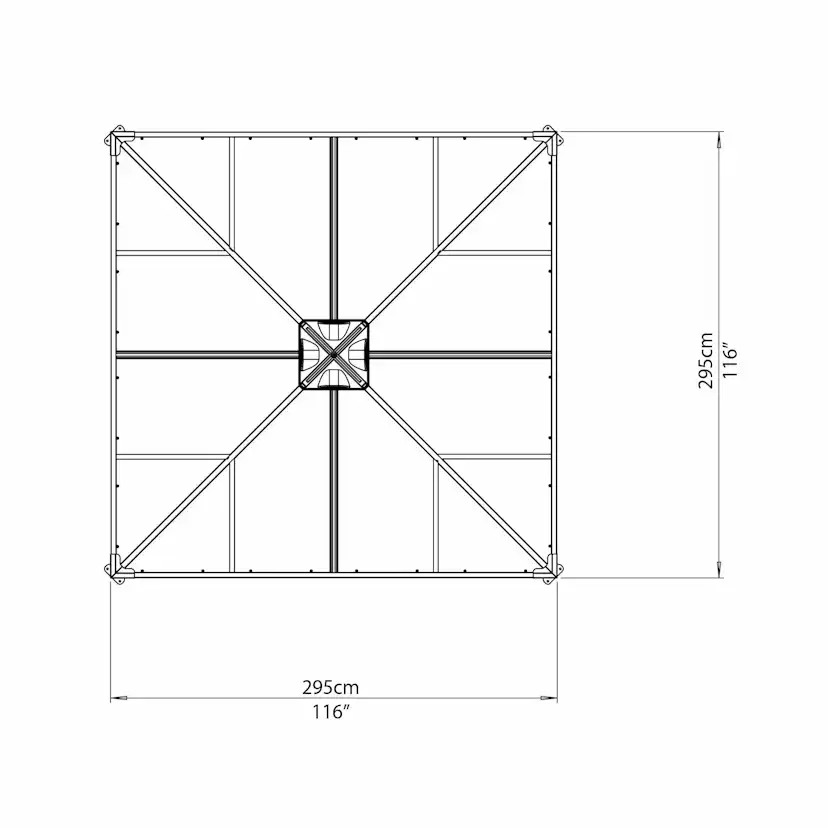 Pergola gop Palermo 3000 9 m² med Takventil