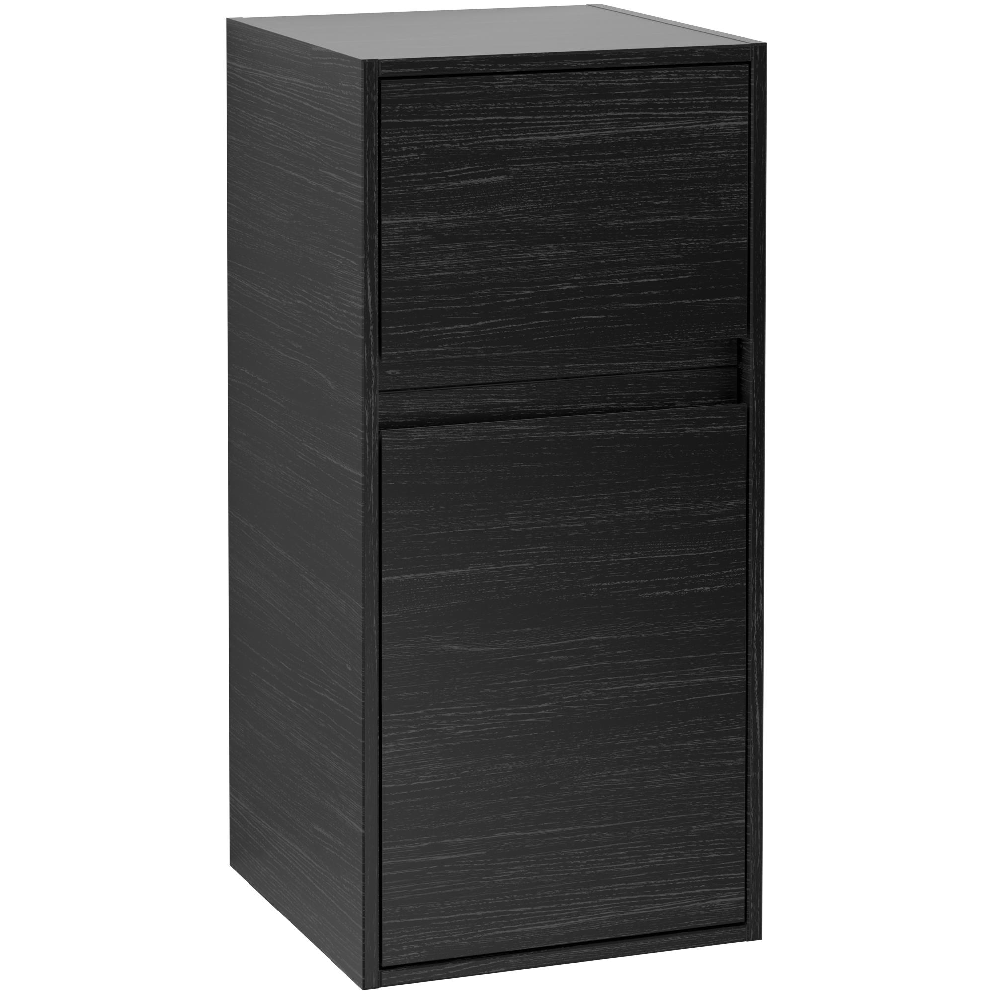 Väggskåp Villeroy & Boch Antheus med 1 Fack och 1 Dörr 400 mm Svart Aska, Gångjärn Höger