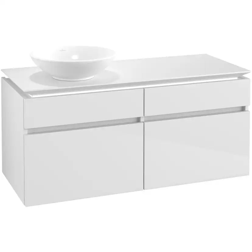 Tvättställsskåp Villeroy & Boch Legato 1200 med 4 Lådor för Ocentrerat Ytmonterat Tvättställ
