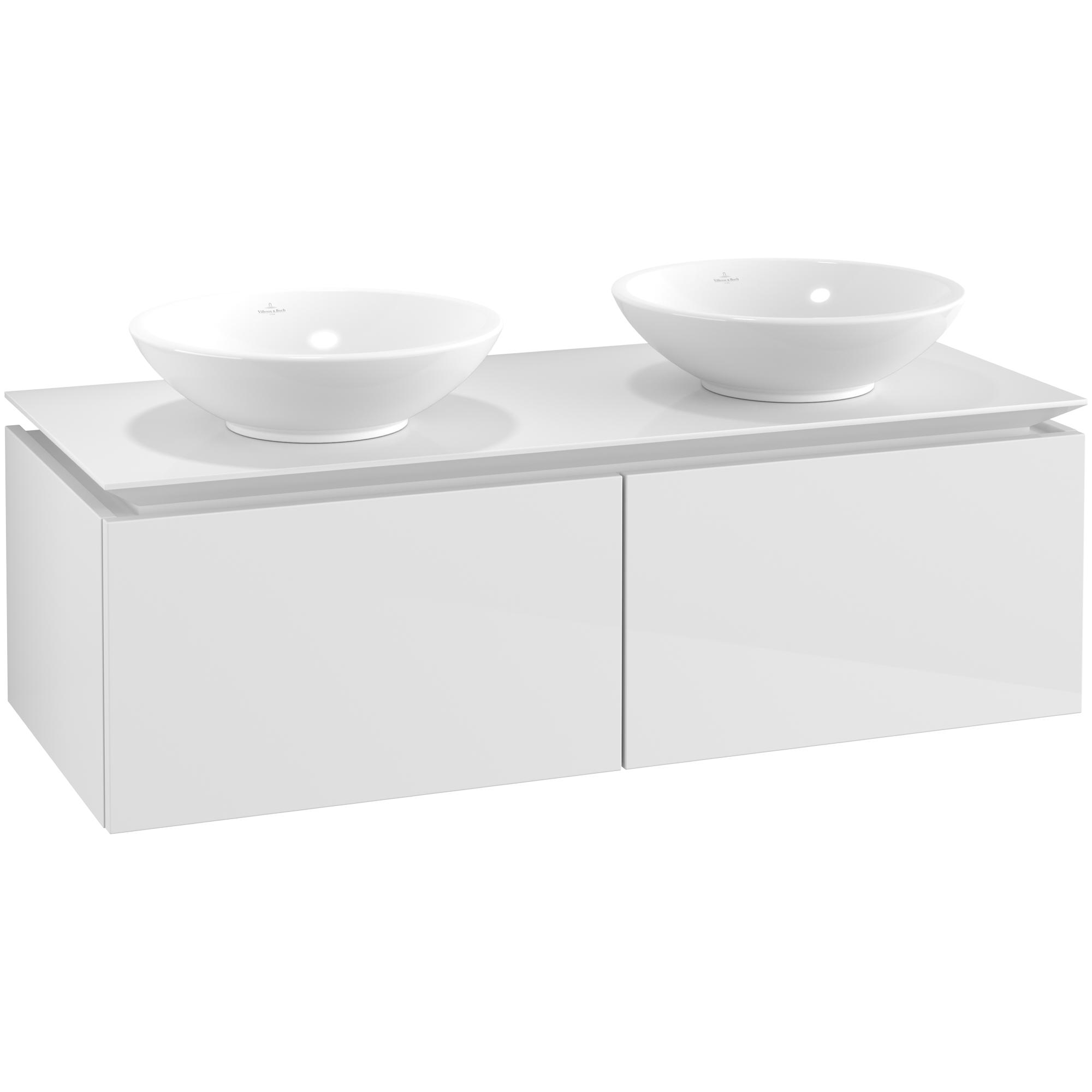 Tvättställsskåp Villeroy & Boch Legato Kompakt 1200 med 2 Lådor för Två Ytmonterade Tvättställ