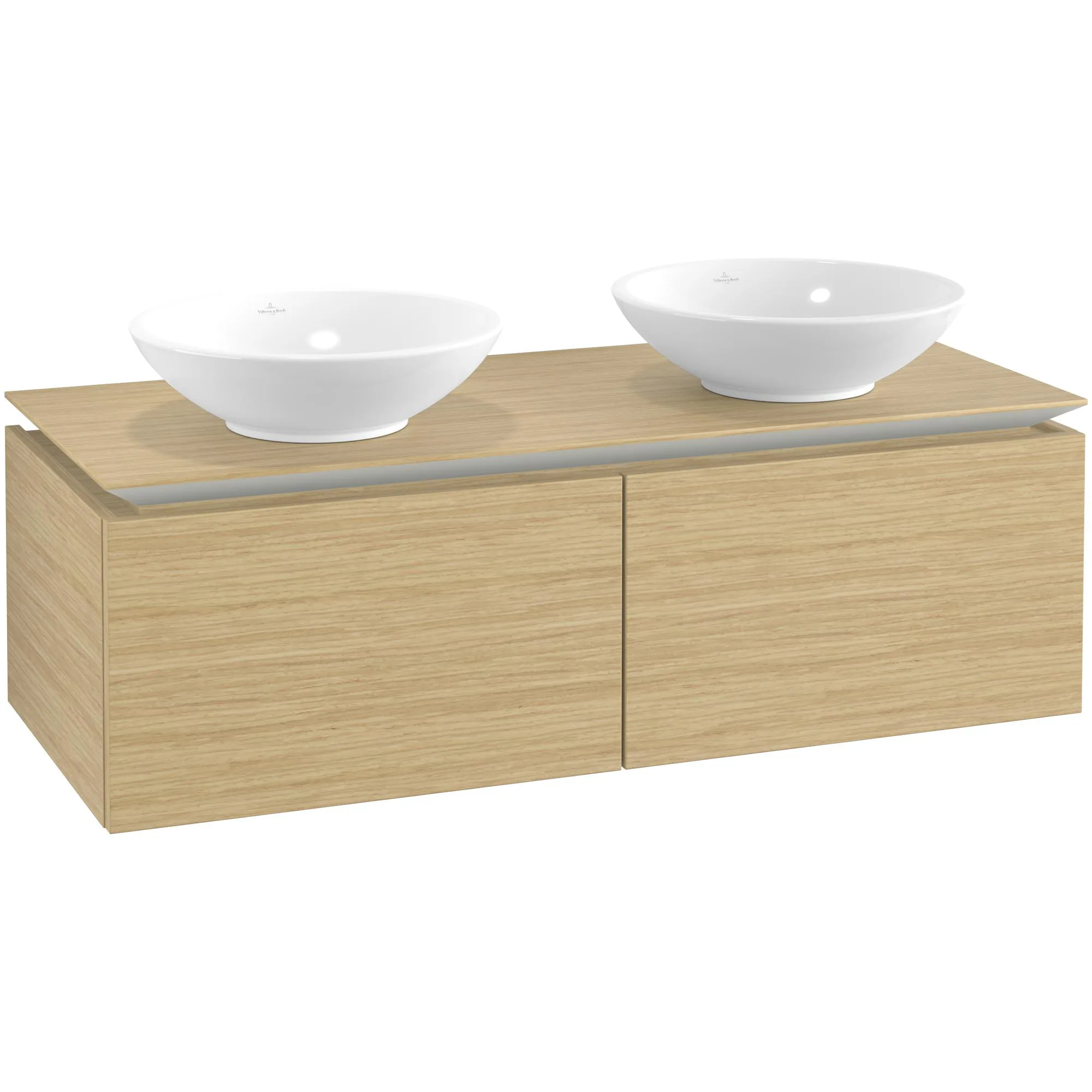 Tvättställsskåp Villeroy & Boch Legato Kompakt 1200 med 2 Lådor för Två Ytmonterade Tvättställ