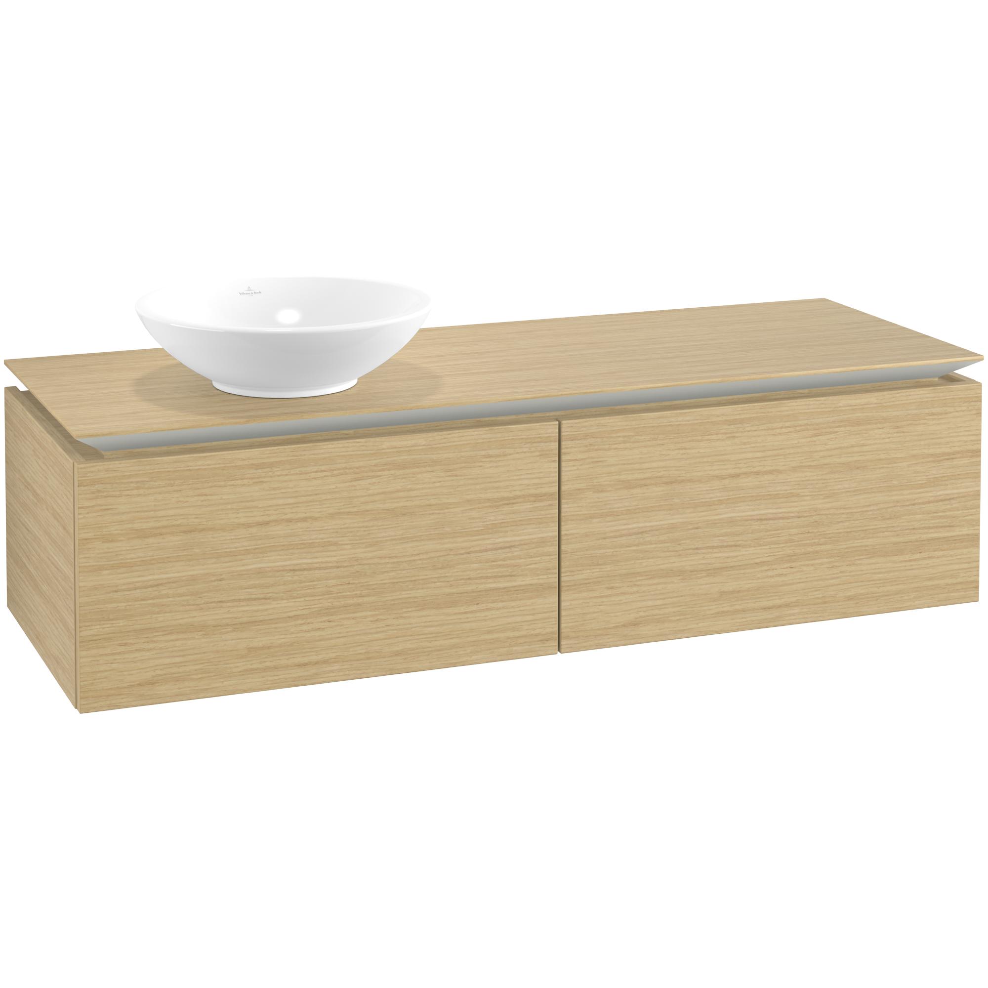 Tvättställsskåp Villeroy & Boch Legato Kompakt 1400 med 2 Lådor för Ocentrerat Ytmonterat Tvättställ