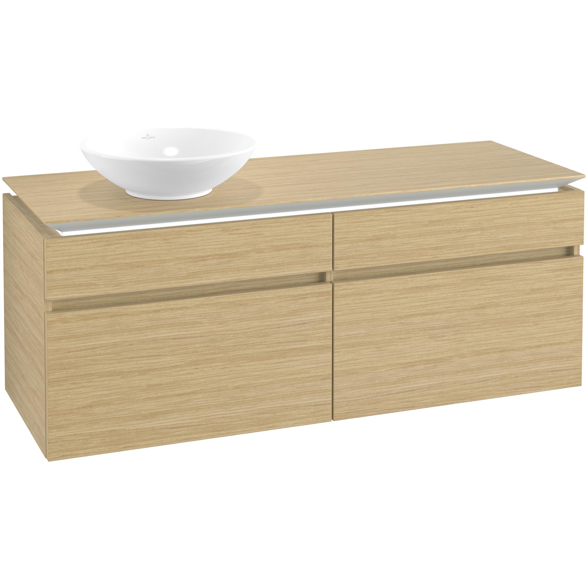 Tvättställsskåp Villeroy & Boch Legato 1400 med 4 Lådor för Ocentrerat Ytmonterat Tvättställ