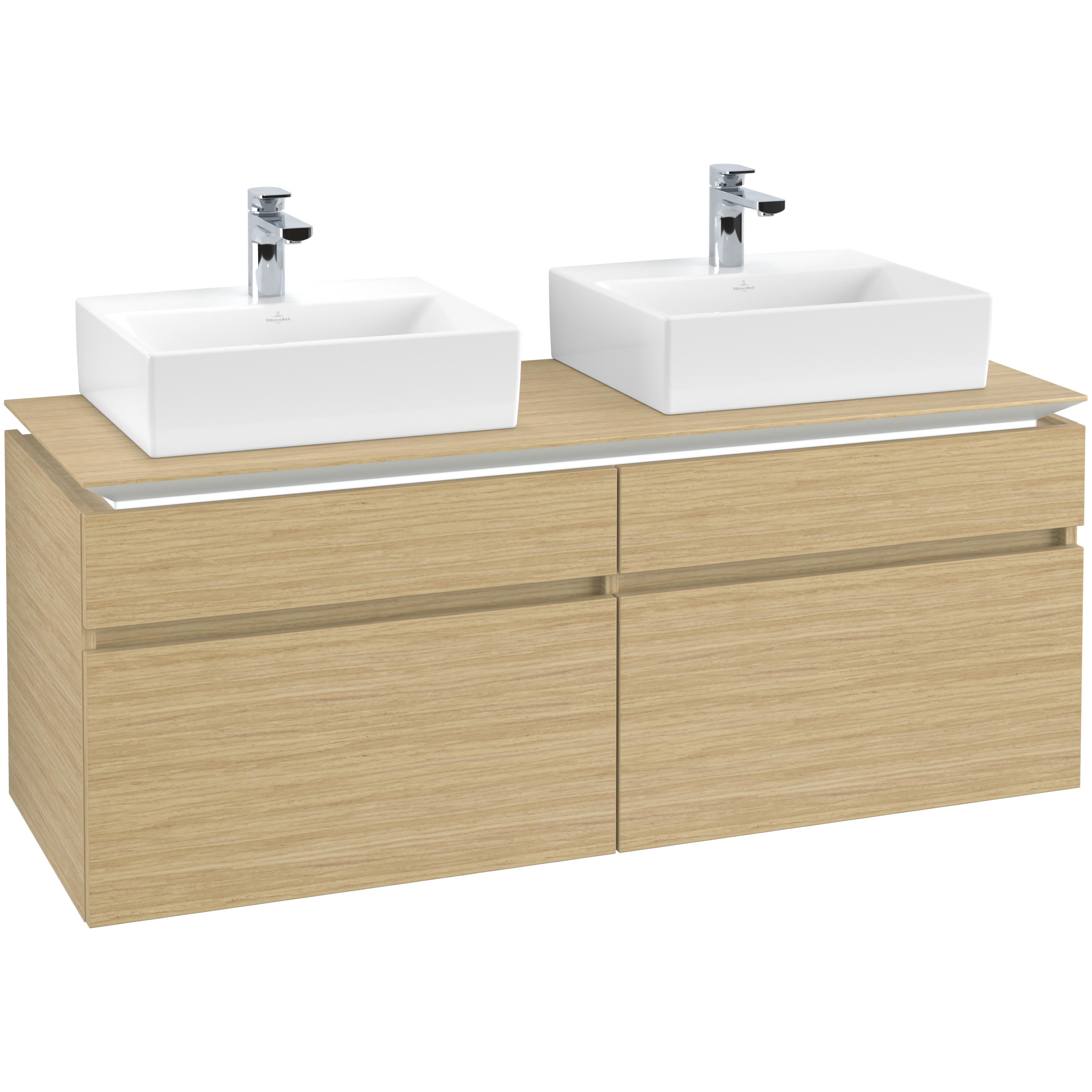 Tvättställsskåp Villeroy & Boch Legato 1400 med 4 Lådor för Två Tvättställ