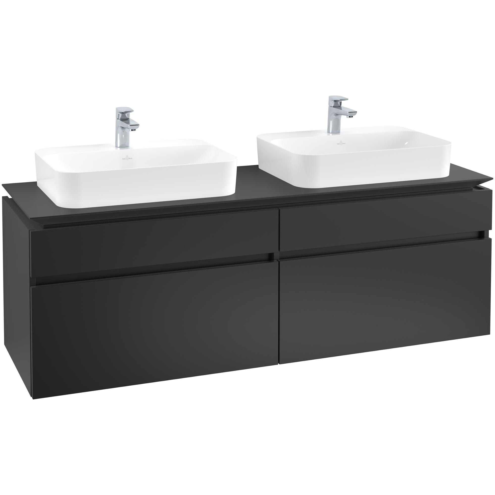 Tvättställsskåp Villeroy & Boch Legato 1600 med 4 Lådor för Två Ytmonterade Tvättställ från Finion & Memento