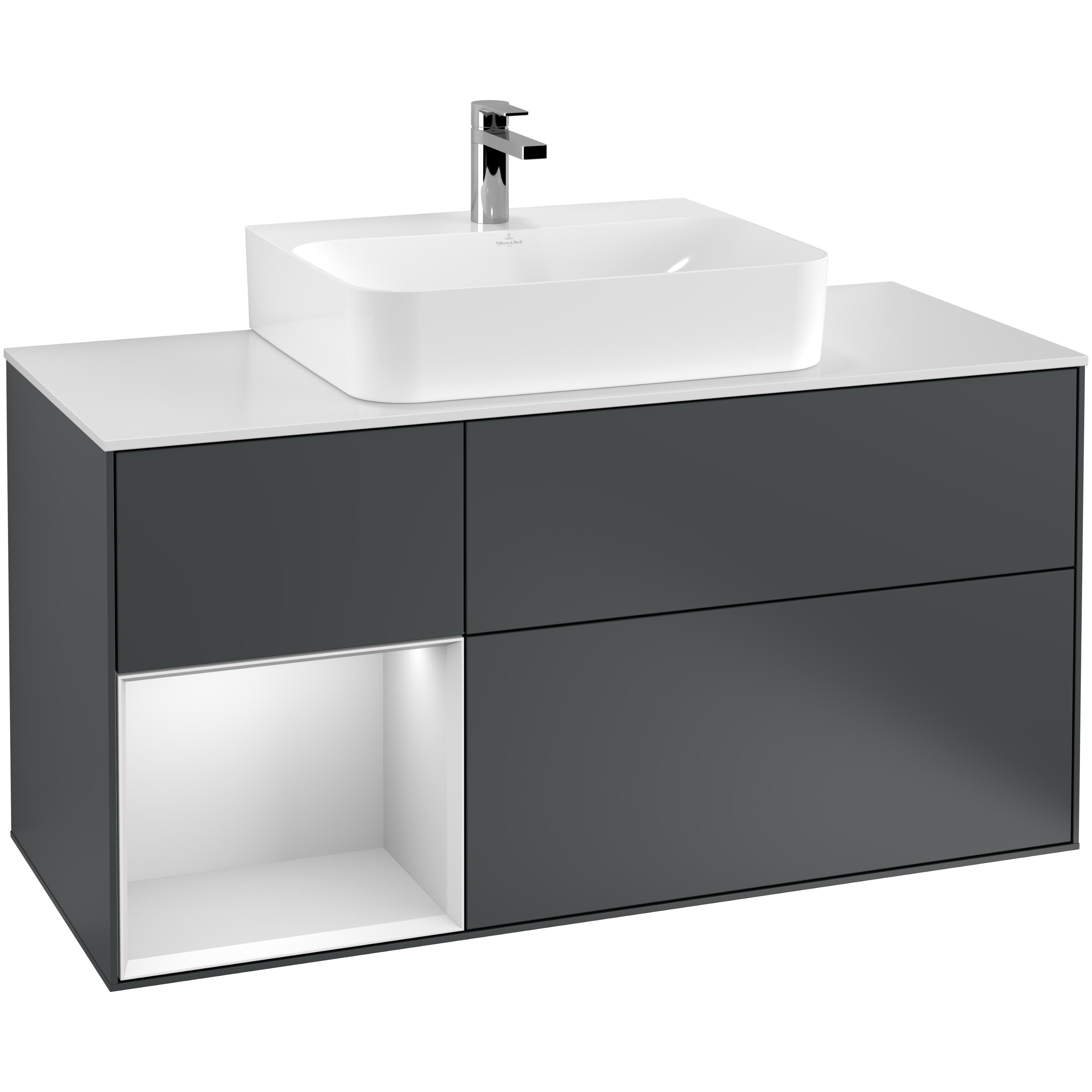 Tvättställsskåp Villeroy & Boch Finion med 3 Lådor Hylla och Bänkskiva för Centrerat Tvättställ