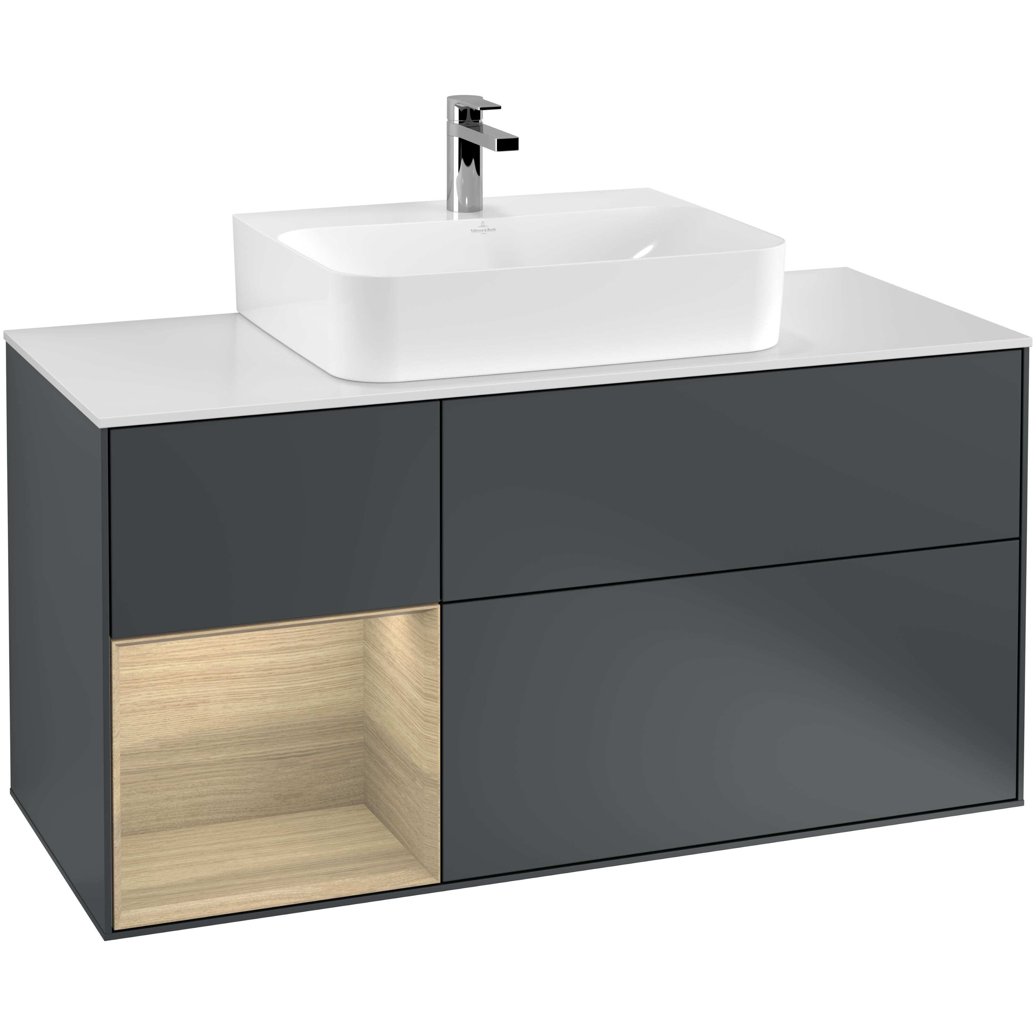 Tvättställsskåp Villeroy & Boch Finion med 3 Lådor Hylla och Bänkskiva för Centrerat Tvättställ